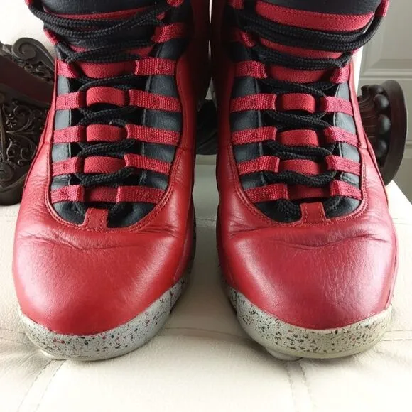 🌐 Air Jordan 10 retro black and red athletic shoes