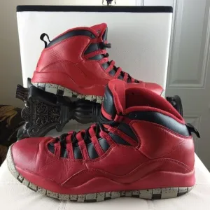 🌐 Air Jordan 10 retro black and red athletic shoes