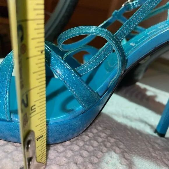 🆕 casadei Glitter 5.5” spike platform sandals Sz 8