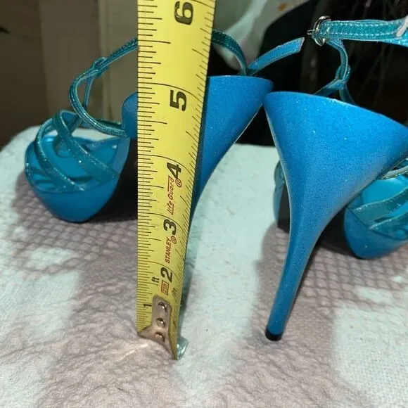 🆕 casadei Glitter 5.5” spike platform sandals Sz 8