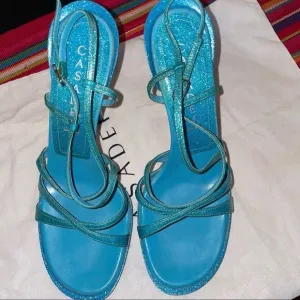 🆕 casadei Glitter 5.5” spike platform sandals Sz 8