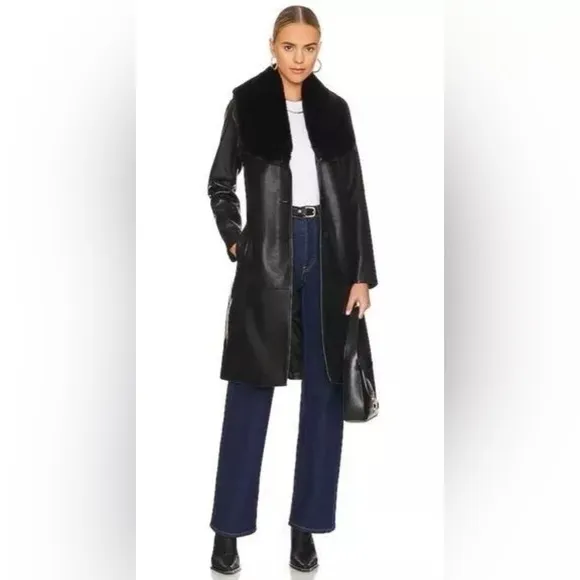🌟 Chic Vegan Leather Trench Coat by BLANKNYC 🌟