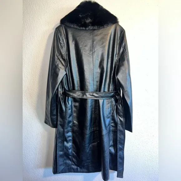 🌟 Chic Vegan Leather Trench Coat by BLANKNYC 🌟
