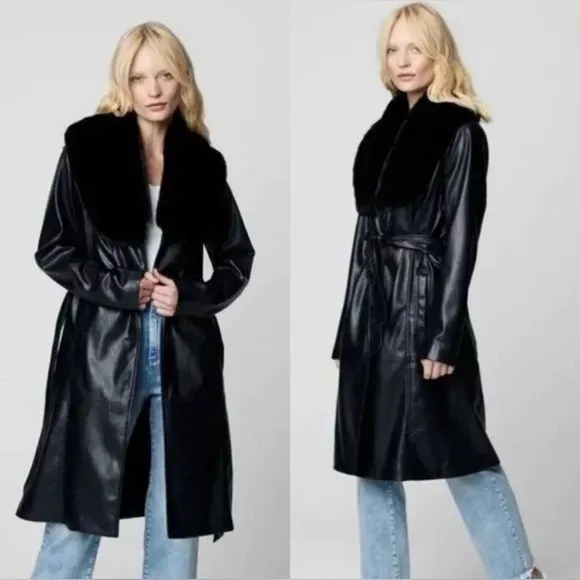 🌟 Chic Vegan Leather Trench Coat by BLANKNYC 🌟