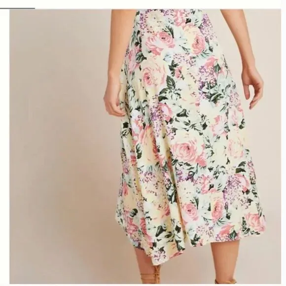 ⭐️ Faithfull Venissa Floral Flower Boho Peasant Cottage Hippie Chic Midi Dress