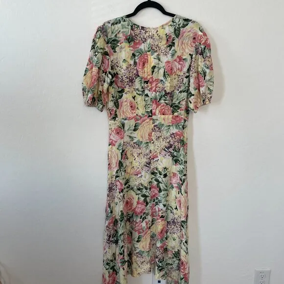 ⭐️ Faithfull Venissa Floral Flower Boho Peasant Cottage Hippie Chic Midi Dress