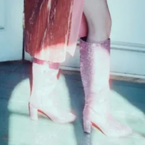 ⭐️ Isabel Sparkle Tall Boho Peasant Party Romantic Sequin Hipster Chic Boots