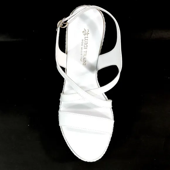 🇮🇹 LUIGI TRAINI 🇮🇹PLATFORM  LEATHER SANDALS
