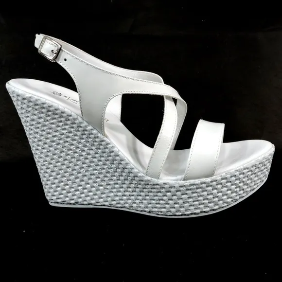 🇮🇹 LUIGI TRAINI 🇮🇹PLATFORM  LEATHER SANDALS