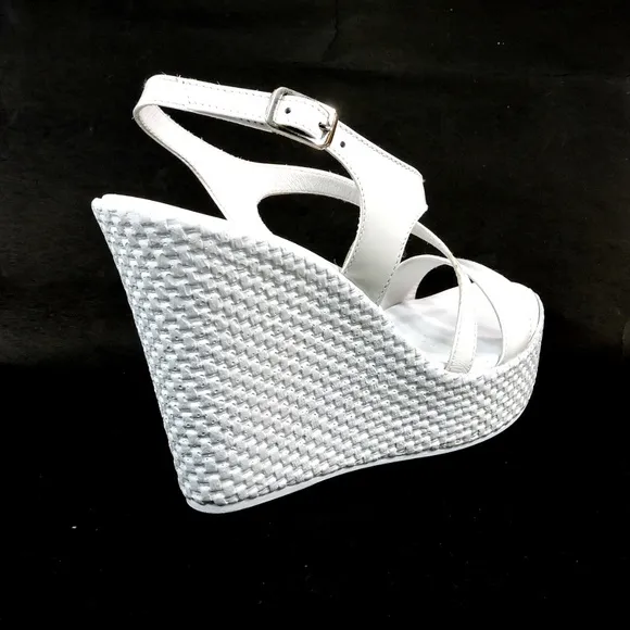 🇮🇹 LUIGI TRAINI 🇮🇹PLATFORM  LEATHER SANDALS