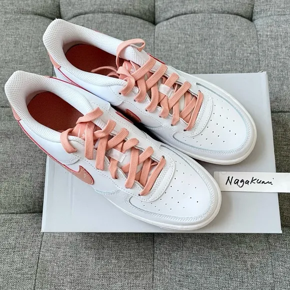 🌸 Nike Air Force 1 white pastel pink shoes
