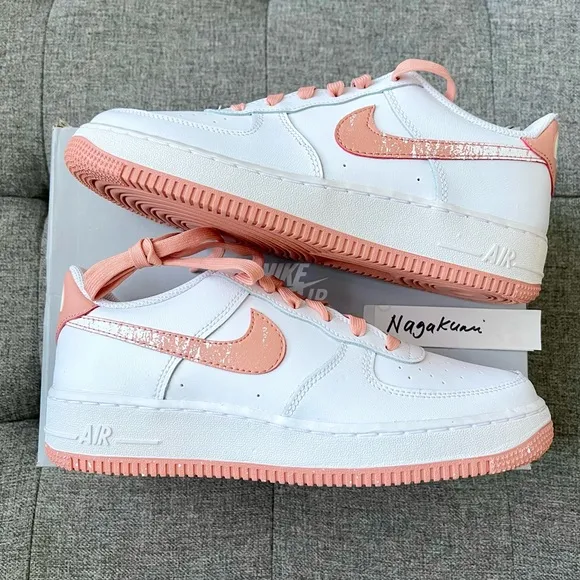 🌸 Nike Air Force 1 white pastel pink shoes