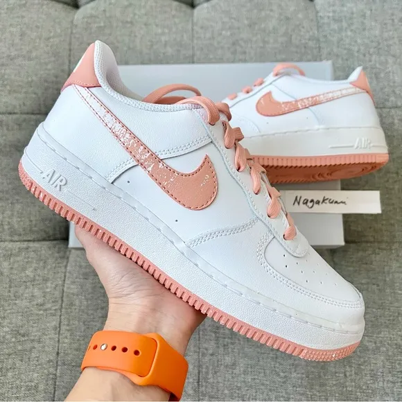 🌸 Nike Air Force 1 white pastel pink shoes