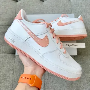 🌸 Nike Air Force 1 white pastel pink shoes