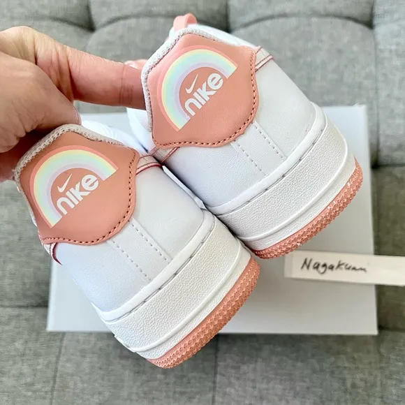 🌸 Nike Air Force 1 white pastel pink shoes