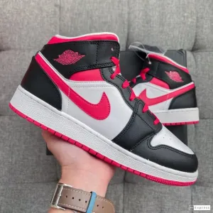 ❤️🖤 Nike Air Jordan 1 Mid Black Red Shoes