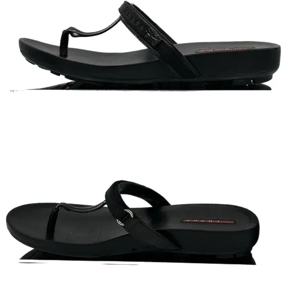 🖤 Prada Red Line Sport Thong Sandals – Black – Size 39 EU