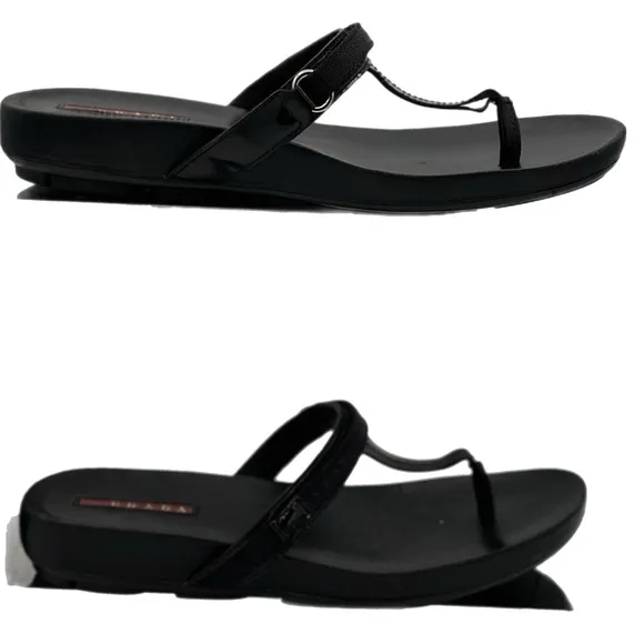 🖤 Prada Red Line Sport Thong Sandals – Black – Size 39 EU
