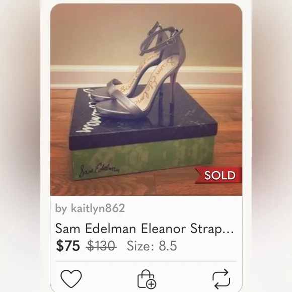 🌞 Sam Edelman black strappy leather upper snakeskin 5” stilettos 9