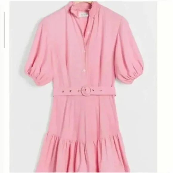 ⭐️ S/W/F Violetta Linen Boho Hippie Hipster Art Deco Farm Peasant Shirt Dress