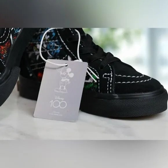🔥🔥 Vans X Disney 100 Toddler Kids SK8-Hi Zip Villains Size 6