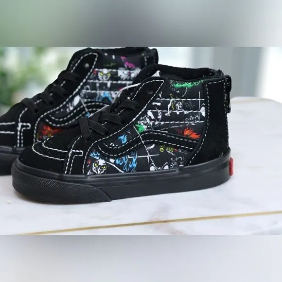 🔥🔥 Vans X Disney 100 Toddler Kids SK8-Hi Zip Villains Size 6