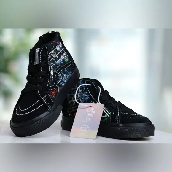 🔥🔥 Vans X Disney 100 Toddler Kids SK8-Hi Zip Villains Size 6