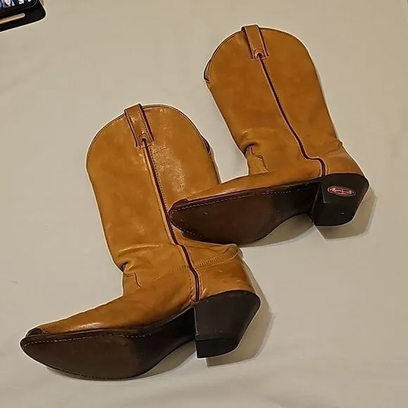 - Vintage Code West Soft Leather Cowboy Boots Sz 5.5 Fits like a 6.5