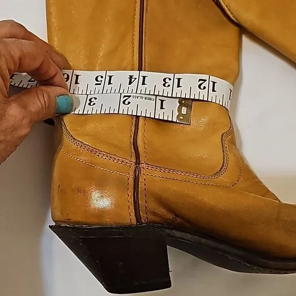 - Vintage Code West Soft Leather Cowboy Boots Sz 5.5 Fits like a 6.5