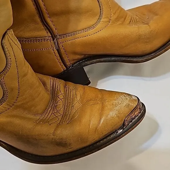 - Vintage Code West Soft Leather Cowboy Boots Sz 5.5 Fits like a 6.5