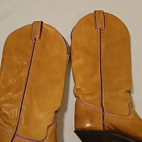 - Vintage Code West Soft Leather Cowboy Boots Sz 5.5 Fits like a 6.5