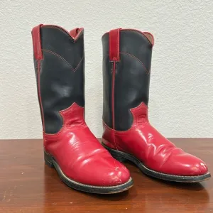 💙♥️ Vintage Red &amp; Navy Justin Roper Cowboy Boots