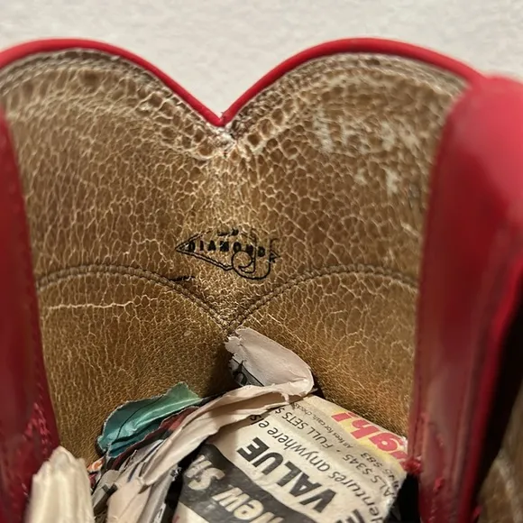 💙♥️ Vintage Red &amp; Navy Justin Roper Cowboy Boots