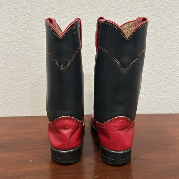 💙♥️ Vintage Red &amp; Navy Justin Roper Cowboy Boots