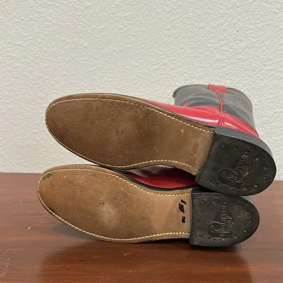 💙♥️ Vintage Red &amp; Navy Justin Roper Cowboy Boots
