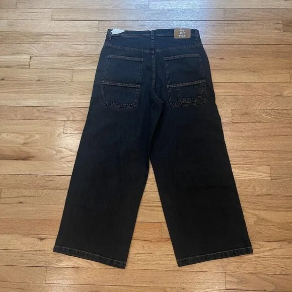 014 We The Free People Piper Mid Rise Crop Wide Leg Jeans Size 26