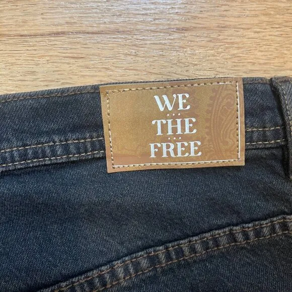 014 We The Free People Piper Mid Rise Crop Wide Leg Jeans Size 26