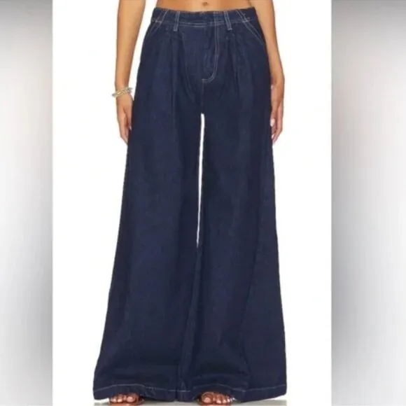 058 Free People Equinox Denim Trousers NWT Size 25