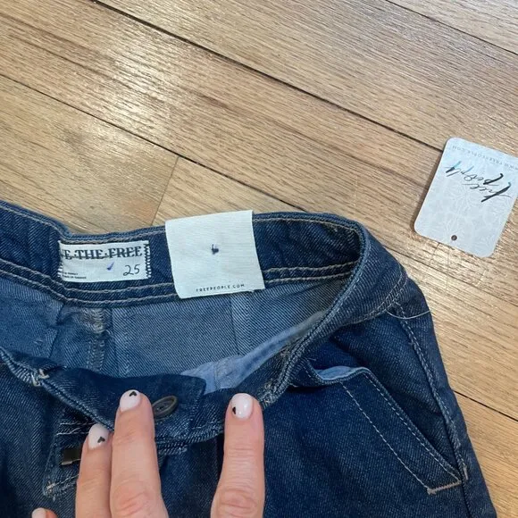 058 Free People Equinox Denim Trousers NWT Size 25