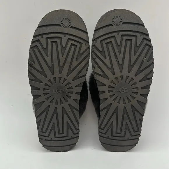 100% Authentic UGG Soft Disquette Platform Slippers Women's Shoes Charcoal SZ 11