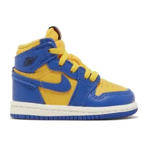 10c Jordan 1 Retro High OG Reverse Laney Yellow Royal Blue TD FD2598-700 Shoes