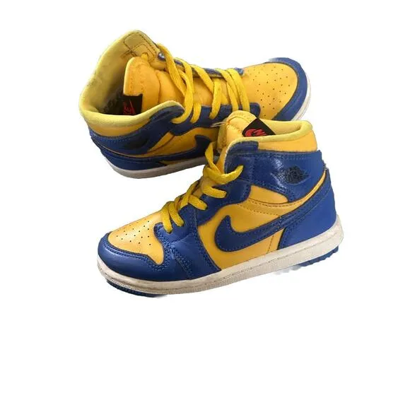 10c Jordan 1 Retro High OG Reverse Laney Yellow Royal Blue TD FD2598-700 Shoes