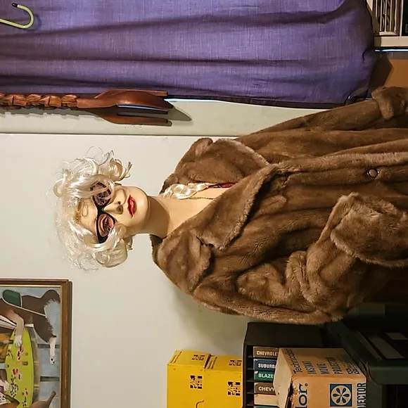 1950's Faux Fur Lt Brown Made In England