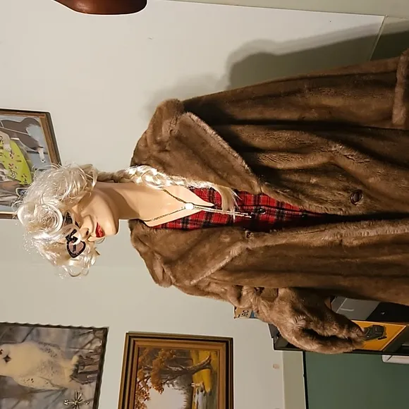 1950's Faux Fur Lt Brown Made In England