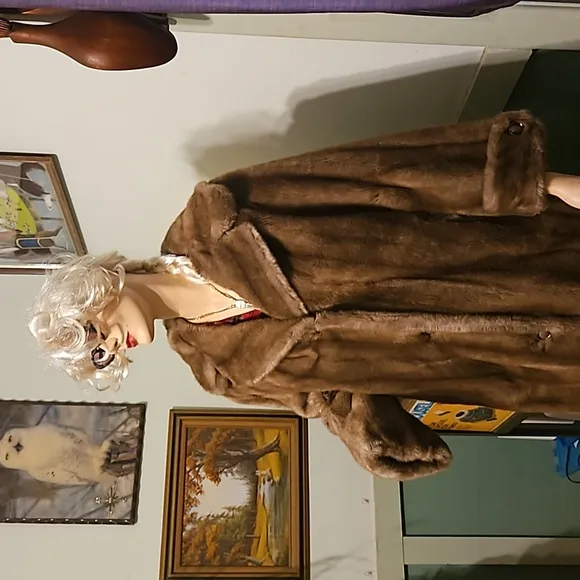 1950's Faux Fur Lt Brown Made In England