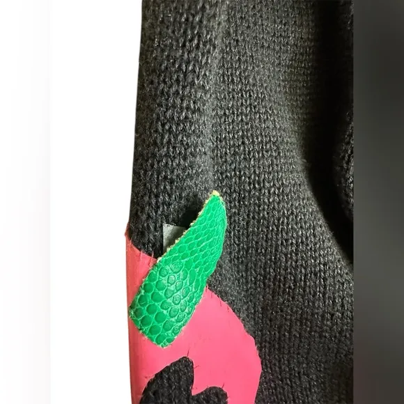 1990s Michael Simon black colorful western cowboy boots print jacket. Sz. M