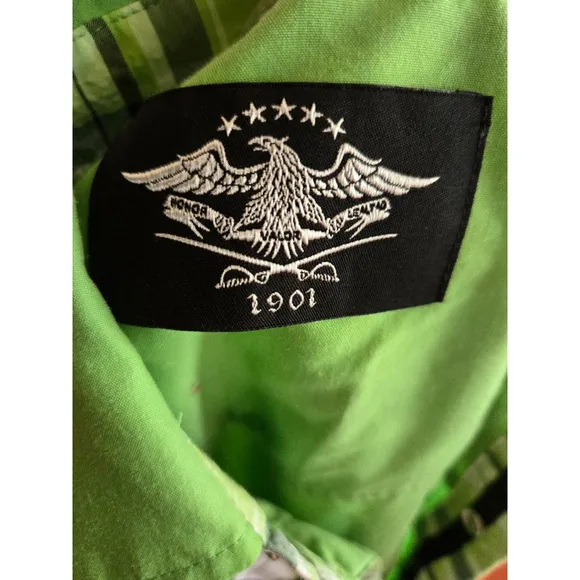 1990's Vintage Western Shirt Embroidered Cowboy Boots Green/Black/White