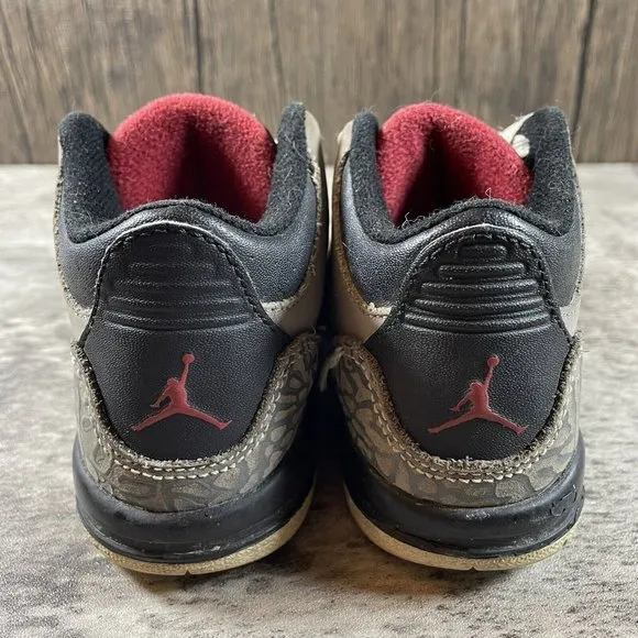 2011 Nike Air Jordan Retro 3 &quot;Stealth&quot; Varsity Red/Black Toddler Shoes! Size 7C