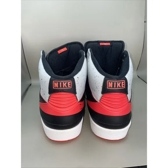2014 Jordan 2 Retro Infrared 23 Mens 9.5 Black Red Cement 385475-023 Basketball