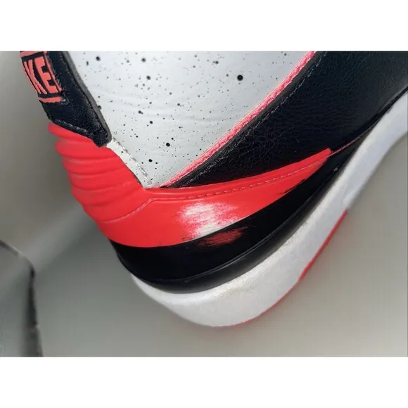 2014 Jordan 2 Retro Infrared 23 Mens 9.5 Black Red Cement 385475-023 Basketball